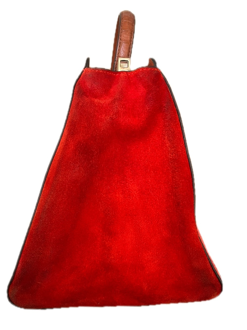 Kate Spade Angelika Prembrey Place Red Snake Embossed Leather & Suede Satchel - Picture 5 of 16